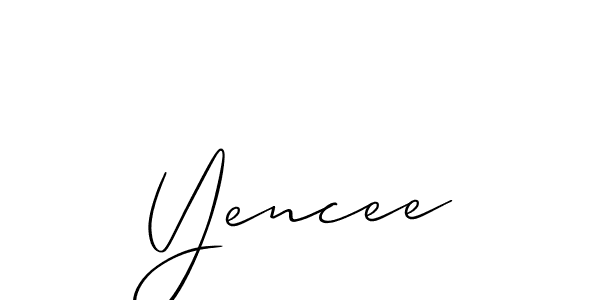 if you are searching for the best signature style for your name Yencee. so please give up your signature search. here we have designed multiple signature styles  using Allison_Script. Yencee signature style 2 images and pictures png