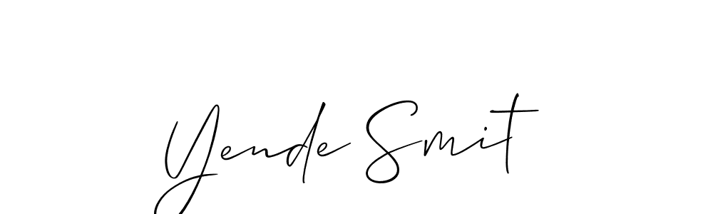 How to make Yende Smit signature? Allison_Script is a professional autograph style. Create handwritten signature for Yende Smit name. Yende Smit signature style 2 images and pictures png