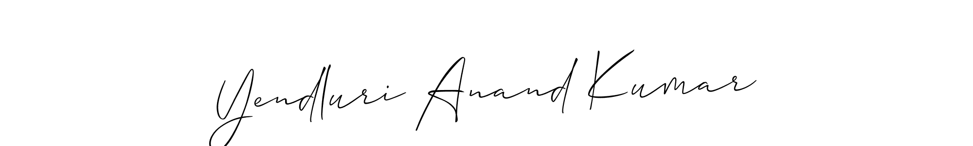 Make a beautiful signature design for name Yendluri Anand Kumar. With this signature (Allison_Script) style, you can create a handwritten signature for free. Yendluri Anand Kumar signature style 2 images and pictures png