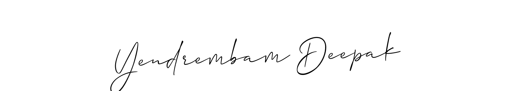 Make a beautiful signature design for name Yendrembam Deepak. With this signature (Allison_Script) style, you can create a handwritten signature for free. Yendrembam Deepak signature style 2 images and pictures png