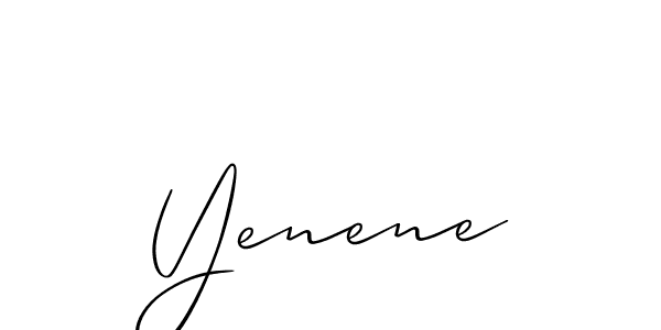 The best way (Allison_Script) to make a short signature is to pick only two or three words in your name. The name Yenene include a total of six letters. For converting this name. Yenene signature style 2 images and pictures png