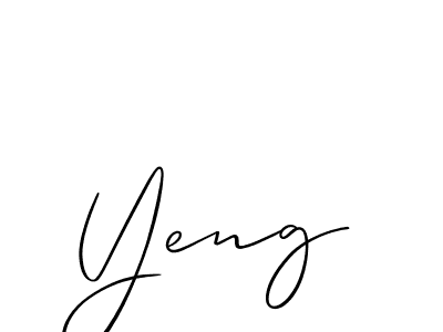 Use a signature maker to create a handwritten signature online. With this signature software, you can design (Allison_Script) your own signature for name Yeng. Yeng signature style 2 images and pictures png