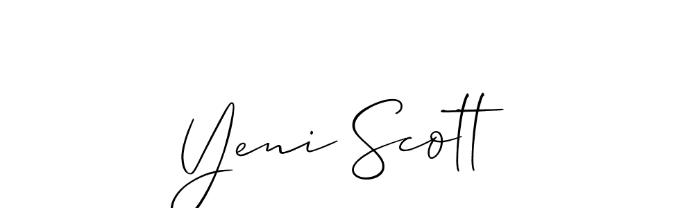 How to make Yeni Scott signature? Allison_Script is a professional autograph style. Create handwritten signature for Yeni Scott name. Yeni Scott signature style 2 images and pictures png