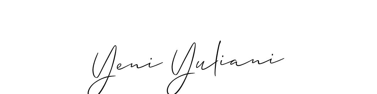 Once you've used our free online signature maker to create your best signature Allison_Script style, it's time to enjoy all of the benefits that Yeni Yuliani name signing documents. Yeni Yuliani signature style 2 images and pictures png