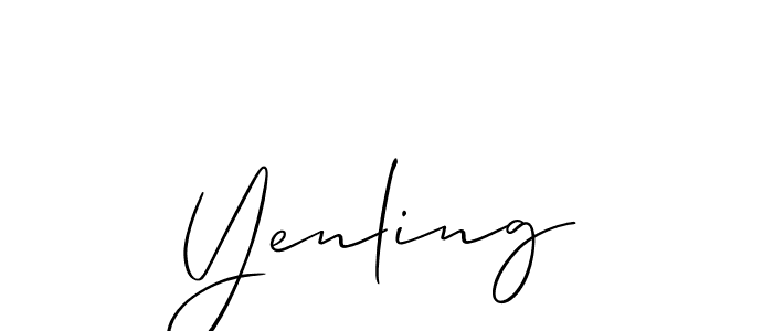 Use a signature maker to create a handwritten signature online. With this signature software, you can design (Allison_Script) your own signature for name Yenling. Yenling signature style 2 images and pictures png