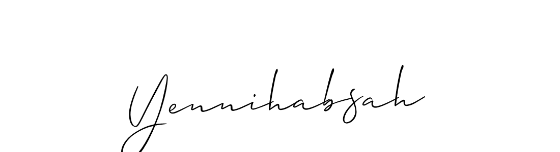 Also we have Yennihabsah name is the best signature style. Create professional handwritten signature collection using Allison_Script autograph style. Yennihabsah signature style 2 images and pictures png