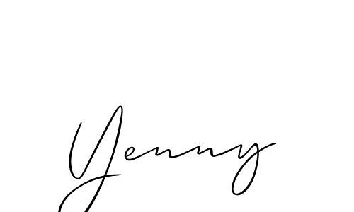 Create a beautiful signature design for name Yenny. With this signature (Allison_Script) fonts, you can make a handwritten signature for free. Yenny signature style 2 images and pictures png