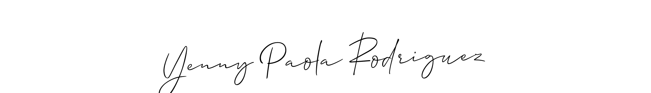 It looks lik you need a new signature style for name Yenny Paola Rodriguez. Design unique handwritten (Allison_Script) signature with our free signature maker in just a few clicks. Yenny Paola Rodriguez signature style 2 images and pictures png