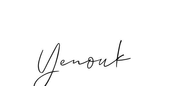 Allison_Script is a professional signature style that is perfect for those who want to add a touch of class to their signature. It is also a great choice for those who want to make their signature more unique. Get Yenouk name to fancy signature for free. Yenouk signature style 2 images and pictures png