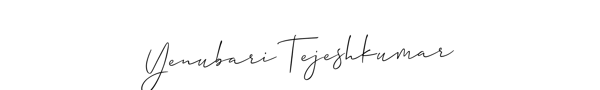 if you are searching for the best signature style for your name Yenubari Tejeshkumar. so please give up your signature search. here we have designed multiple signature styles  using Allison_Script. Yenubari Tejeshkumar signature style 2 images and pictures png
