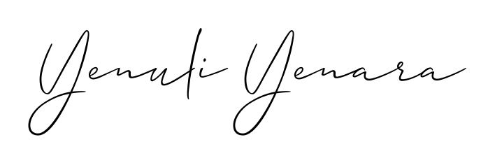 A sleek calligraphic signature for name Yenuli Yenara utilizing Allison_Script styling. Great for adding personal signatures to photos and art. Yenuli Yenara signature style 2 images and pictures png