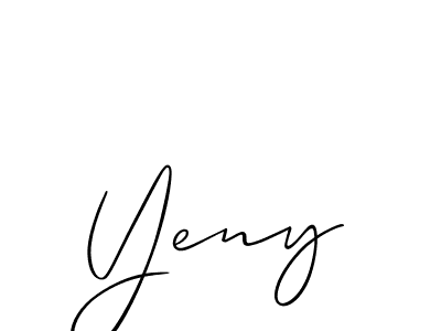The best way (Allison_Script) to make a short signature is to pick only two or three words in your name. The name Yeny include a total of six letters. For converting this name. Yeny signature style 2 images and pictures png