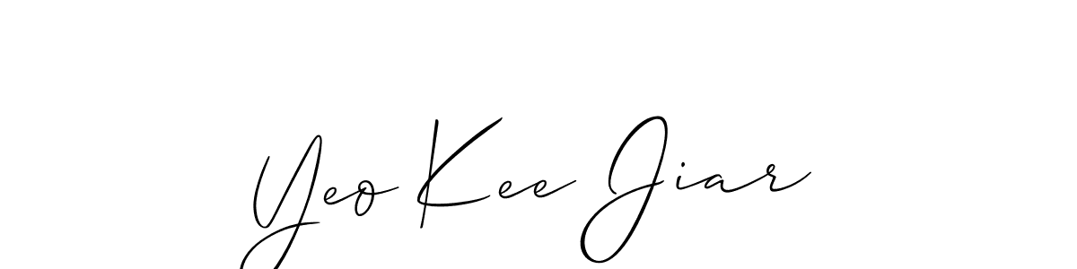 if you are searching for the best signature style for your name Yeo Kee Jiar. so please give up your signature search. here we have designed multiple signature styles  using Allison_Script. Yeo Kee Jiar signature style 2 images and pictures png