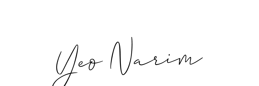Also You can easily find your signature by using the search form. We will create Yeo Narim name handwritten signature images for you free of cost using Allison_Script sign style. Yeo Narim signature style 2 images and pictures png