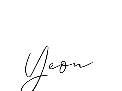 Design your own signature with our free online signature maker. With this signature software, you can create a handwritten (Allison_Script) signature for name Yeon. Yeon signature style 2 images and pictures png