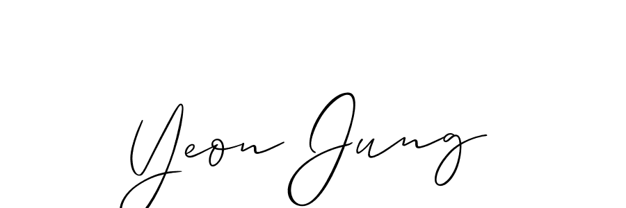 It looks lik you need a new signature style for name Yeon Jung. Design unique handwritten (Allison_Script) signature with our free signature maker in just a few clicks. Yeon Jung signature style 2 images and pictures png