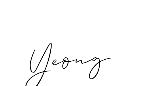 Use a signature maker to create a handwritten signature online. With this signature software, you can design (Allison_Script) your own signature for name Yeong. Yeong signature style 2 images and pictures png