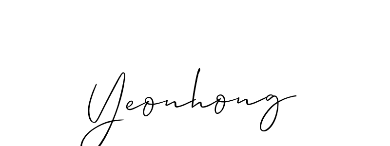 How to make Yeonhong signature? Allison_Script is a professional autograph style. Create handwritten signature for Yeonhong name. Yeonhong signature style 2 images and pictures png