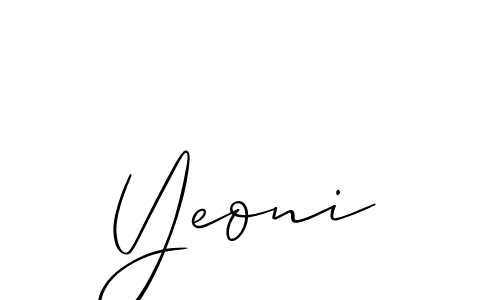 if you are searching for the best signature style for your name Yeoni. so please give up your signature search. here we have designed multiple signature styles  using Allison_Script. Yeoni signature style 2 images and pictures png