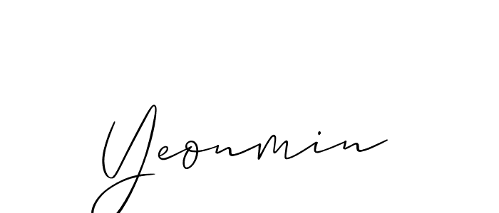 Design your own signature with our free online signature maker. With this signature software, you can create a handwritten (Allison_Script) signature for name Yeonmin. Yeonmin signature style 2 images and pictures png