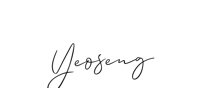 Also we have Yeoseng name is the best signature style. Create professional handwritten signature collection using Allison_Script autograph style. Yeoseng signature style 2 images and pictures png