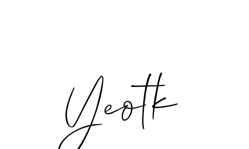 Make a beautiful signature design for name Yeotk. With this signature (Allison_Script) style, you can create a handwritten signature for free. Yeotk signature style 2 images and pictures png