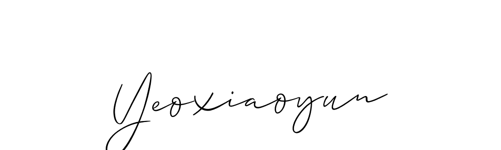 How to make Yeoxiaoyun name signature. Use Allison_Script style for creating short signs online. This is the latest handwritten sign. Yeoxiaoyun signature style 2 images and pictures png