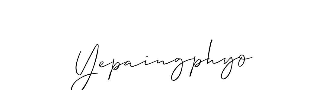 You should practise on your own different ways (Allison_Script) to write your name (Yepaingphyo) in signature. don't let someone else do it for you. Yepaingphyo signature style 2 images and pictures png