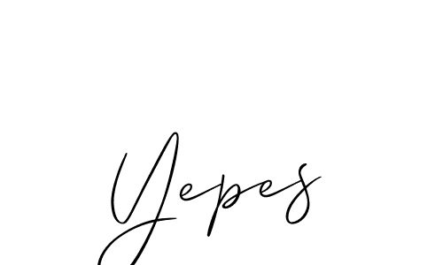 How to make Yepes name signature. Use Allison_Script style for creating short signs online. This is the latest handwritten sign. Yepes signature style 2 images and pictures png