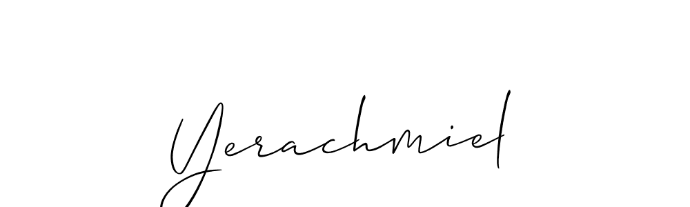 Use a signature maker to create a handwritten signature online. With this signature software, you can design (Allison_Script) your own signature for name Yerachmiel. Yerachmiel signature style 2 images and pictures png