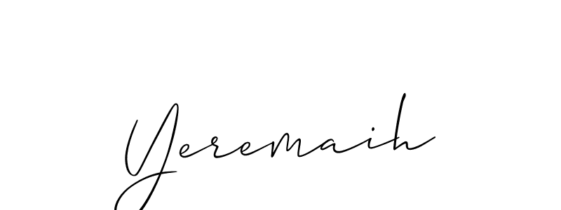How to make Yeremaih name signature. Use Allison_Script style for creating short signs online. This is the latest handwritten sign. Yeremaih signature style 2 images and pictures png
