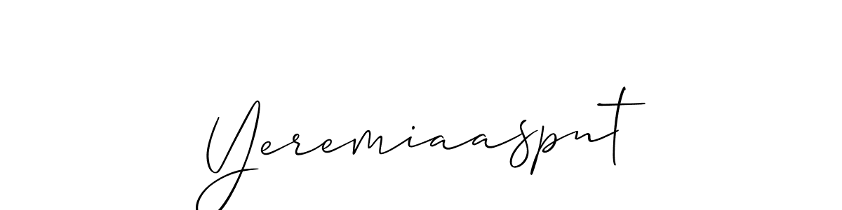 Make a short Yeremiaaspnt signature style. Manage your documents anywhere anytime using Allison_Script. Create and add eSignatures, submit forms, share and send files easily. Yeremiaaspnt signature style 2 images and pictures png