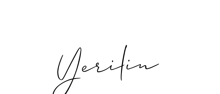 Design your own signature with our free online signature maker. With this signature software, you can create a handwritten (Allison_Script) signature for name Yerilin. Yerilin signature style 2 images and pictures png