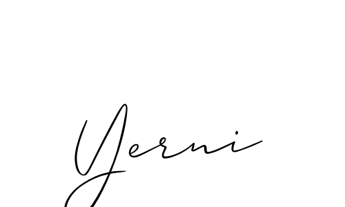 Create a beautiful signature design for name Yerni. With this signature (Allison_Script) fonts, you can make a handwritten signature for free. Yerni signature style 2 images and pictures png