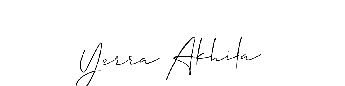 Also You can easily find your signature by using the search form. We will create Yerra Akhila name handwritten signature images for you free of cost using Allison_Script sign style. Yerra Akhila signature style 2 images and pictures png