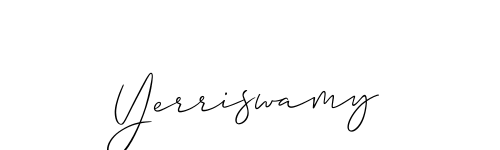 How to make Yerriswamy name signature. Use Allison_Script style for creating short signs online. This is the latest handwritten sign. Yerriswamy signature style 2 images and pictures png