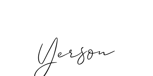 Make a beautiful signature design for name Yerson. With this signature (Allison_Script) style, you can create a handwritten signature for free. Yerson signature style 2 images and pictures png