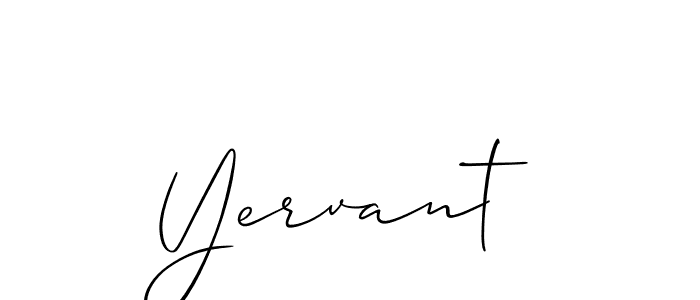 The best way (Allison_Script) to make a short signature is to pick only two or three words in your name. The name Yervant include a total of six letters. For converting this name. Yervant signature style 2 images and pictures png