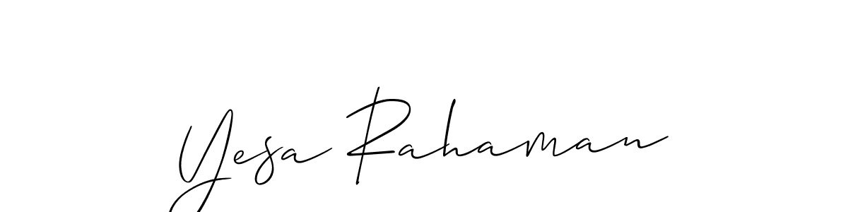 Also we have Yesa Rahaman name is the best signature style. Create professional handwritten signature collection using Allison_Script autograph style. Yesa Rahaman signature style 2 images and pictures png