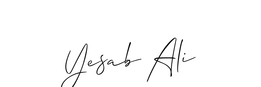 Allison_Script is a professional signature style that is perfect for those who want to add a touch of class to their signature. It is also a great choice for those who want to make their signature more unique. Get Yesab Ali name to fancy signature for free. Yesab Ali signature style 2 images and pictures png