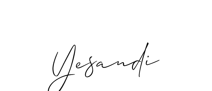 Allison_Script is a professional signature style that is perfect for those who want to add a touch of class to their signature. It is also a great choice for those who want to make their signature more unique. Get Yesandi name to fancy signature for free. Yesandi signature style 2 images and pictures png