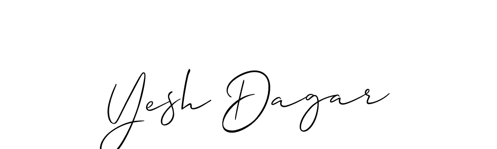 How to make Yesh Dagar name signature. Use Allison_Script style for creating short signs online. This is the latest handwritten sign. Yesh Dagar signature style 2 images and pictures png