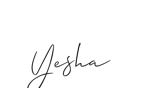 Design your own signature with our free online signature maker. With this signature software, you can create a handwritten (Allison_Script) signature for name Yesha. Yesha signature style 2 images and pictures png