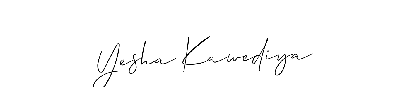 You should practise on your own different ways (Allison_Script) to write your name (Yesha Kawediya) in signature. don't let someone else do it for you. Yesha Kawediya signature style 2 images and pictures png