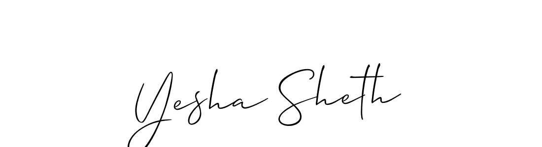 Similarly Allison_Script is the best handwritten signature design. Signature creator online .You can use it as an online autograph creator for name Yesha Sheth. Yesha Sheth signature style 2 images and pictures png