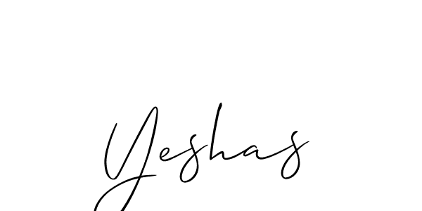 Make a beautiful signature design for name Yeshas. With this signature (Allison_Script) style, you can create a handwritten signature for free. Yeshas signature style 2 images and pictures png