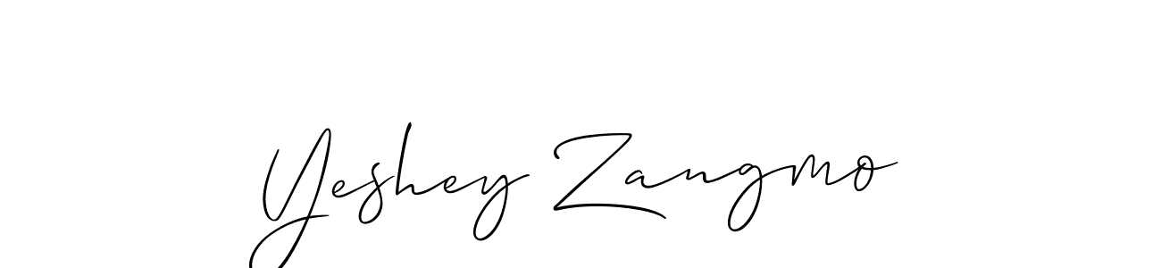 Design your own signature with our free online signature maker. With this signature software, you can create a handwritten (Allison_Script) signature for name Yeshey Zangmo. Yeshey Zangmo signature style 2 images and pictures png