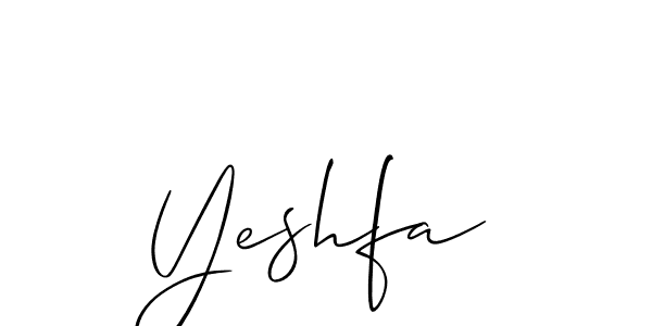 if you are searching for the best signature style for your name Yeshfa. so please give up your signature search. here we have designed multiple signature styles  using Allison_Script. Yeshfa signature style 2 images and pictures png