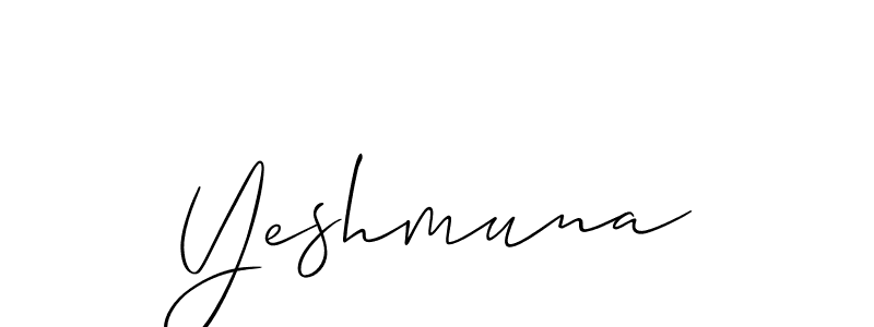 How to make Yeshmuna name signature. Use Allison_Script style for creating short signs online. This is the latest handwritten sign. Yeshmuna signature style 2 images and pictures png