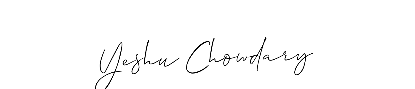 Yeshu Chowdary stylish signature style. Best Handwritten Sign (Allison_Script) for my name. Handwritten Signature Collection Ideas for my name Yeshu Chowdary. Yeshu Chowdary signature style 2 images and pictures png